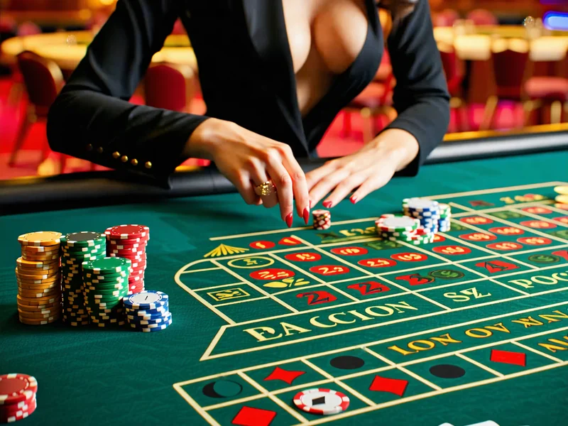 Hình ảnh sòng bạc trực tuyến với người chia bài thật tại 99win