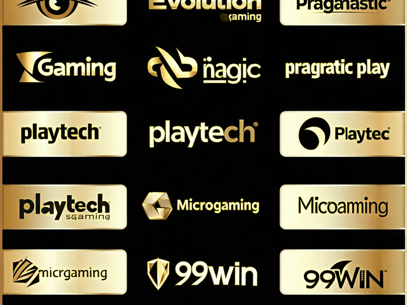Logo của các nhà cung cấp trò chơi hàng đầu thế giới hợp tác với 99win