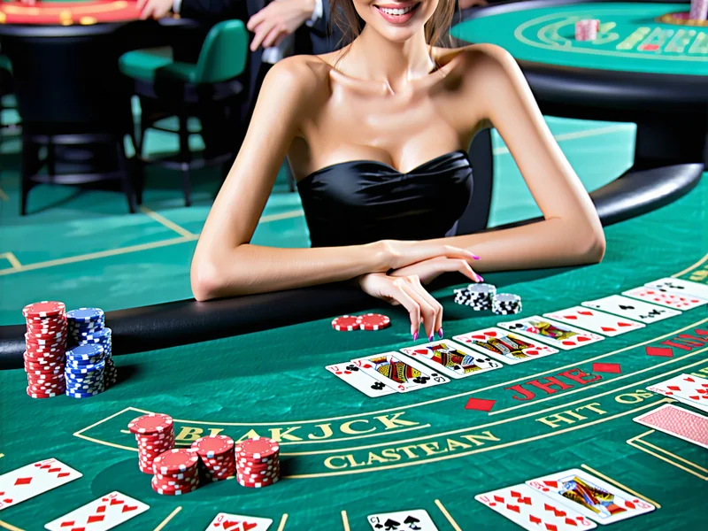 Bàn Blackjack trực tuyến tại 99win với các lá bài và người chơi ảo