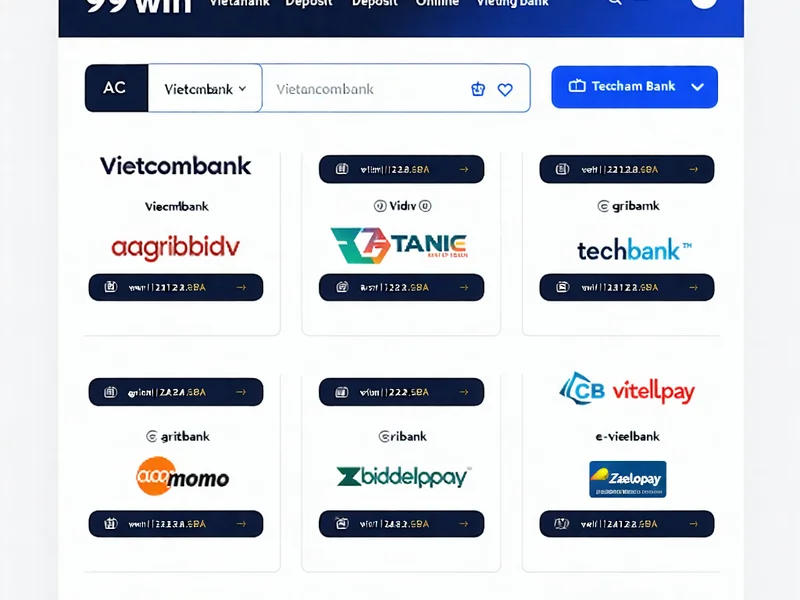 Các phương thức nạp tiền đa dạng tại 99win, bao gồm ngân hàng trực tuyến và ví điện tử, với giao diện an toàn và dễ sử dụng