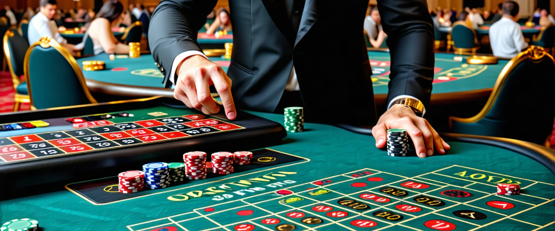 Sảnh VIP sang trọng của 99win với bàn chơi và dealer chuyên nghiệp
