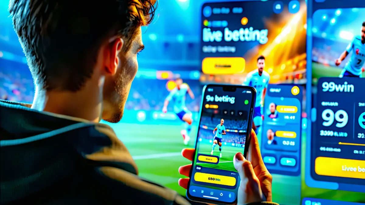 Hình ảnh người chơi theo dõi trận đấu và đặt cược trực tiếp trên 99win