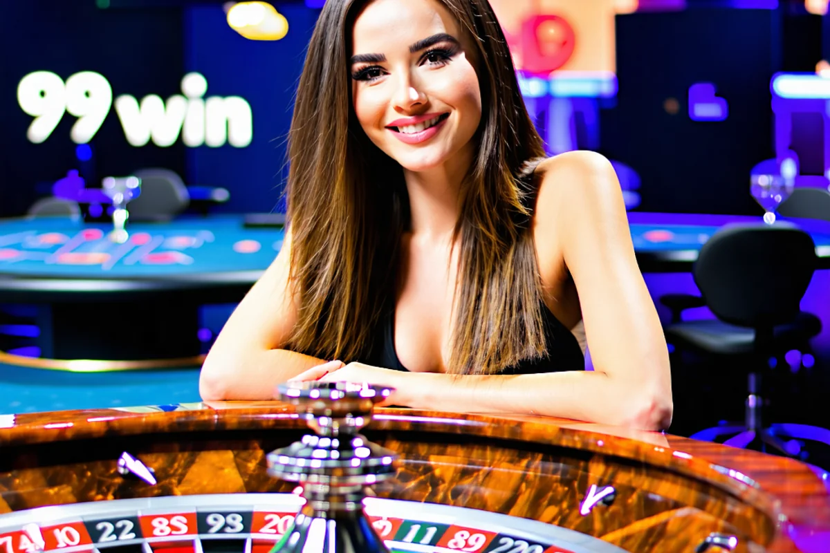 Người chia bài trực tuyến chuyên nghiệp đang điều hành bàn Roulette tại 99win.
