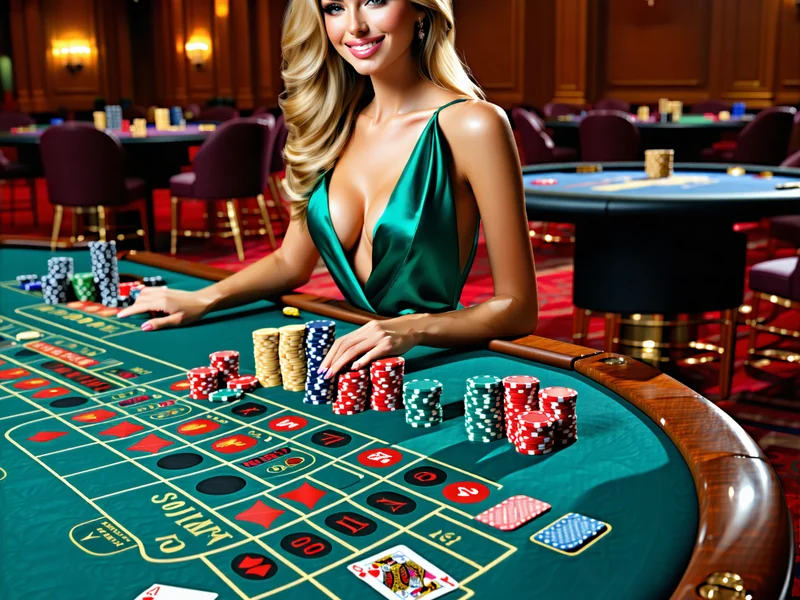 Hình ảnh một bàn chơi Baccarat trực tuyến với người chia bài thật và giao diện người dùng
