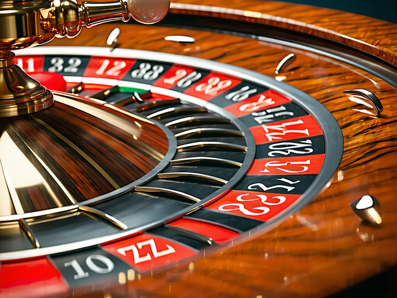 Cận cảnh bánh xe Roulette với quả bóng đang chuẩn bị rơi vào ô số tại 99win.